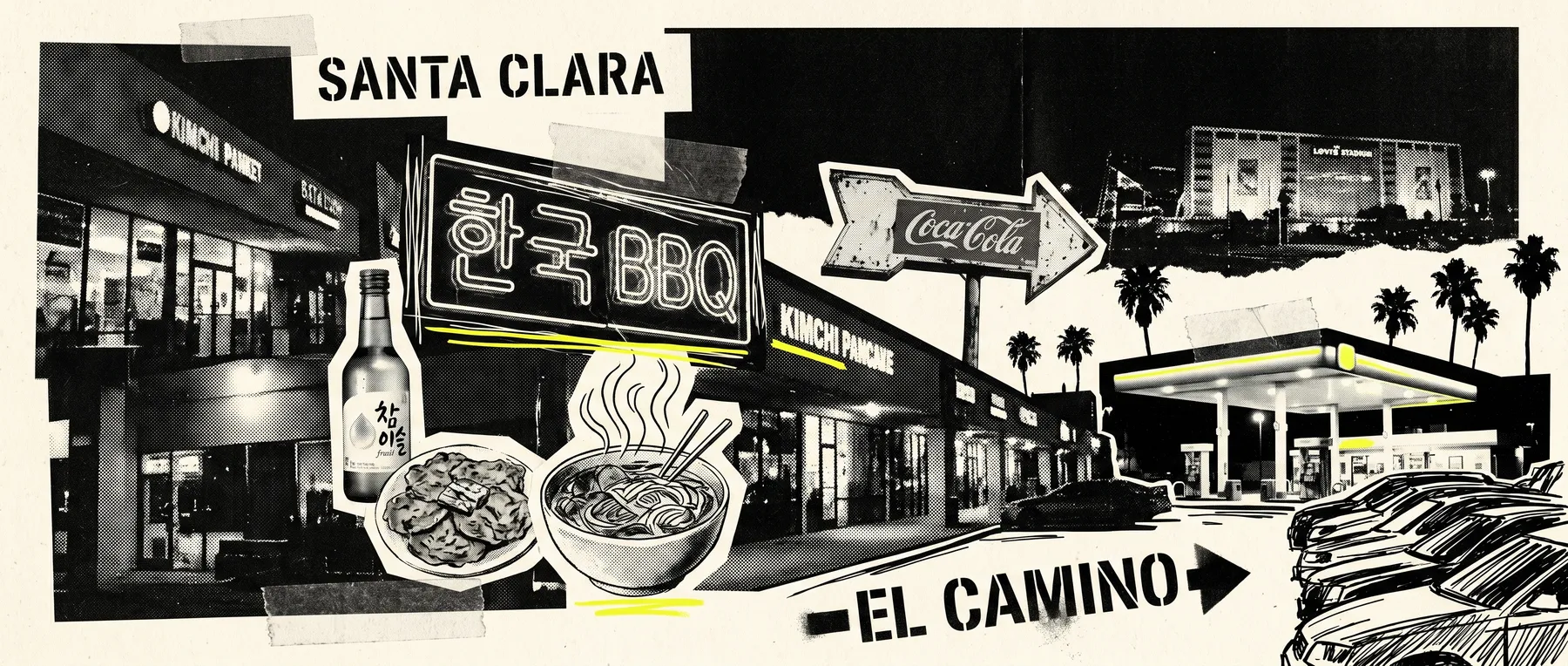 El Camino Real — late-night zine collage