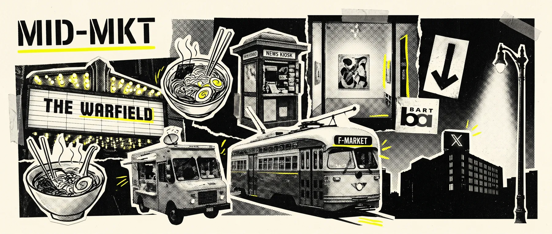Mid-Market — late-night zine collage