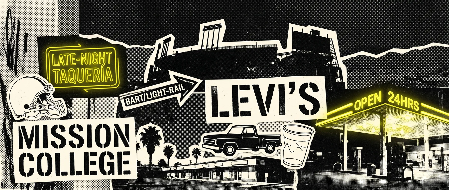 Mission College / Levi's — late-night zine collage