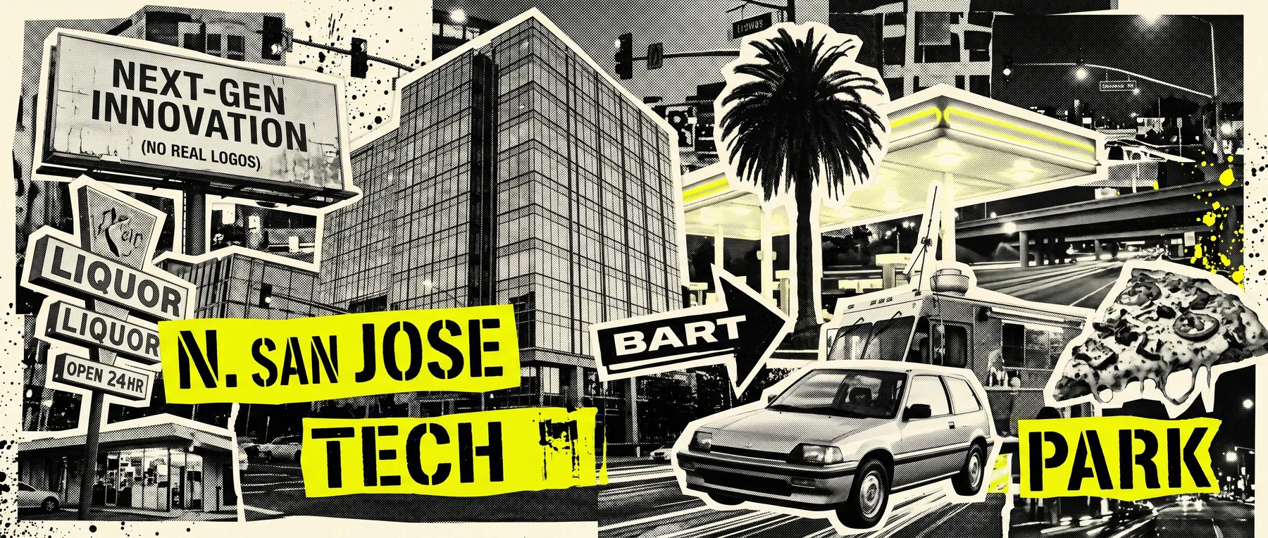 North San Jose — late-night zine collage