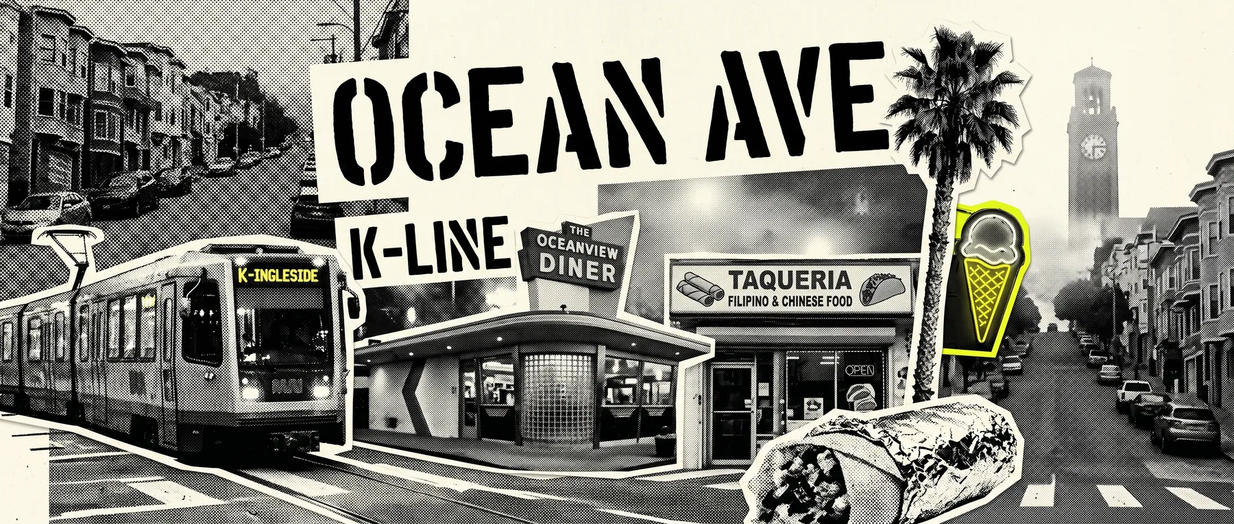 Ocean Avenue — late-night zine collage
