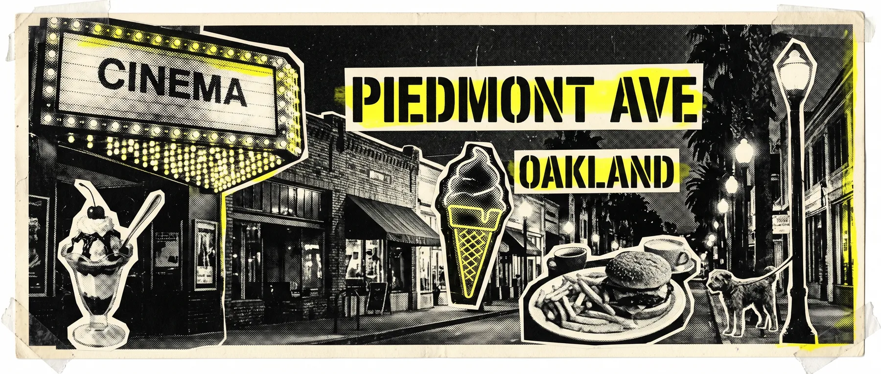 Piedmont Avenue — late-night zine collage