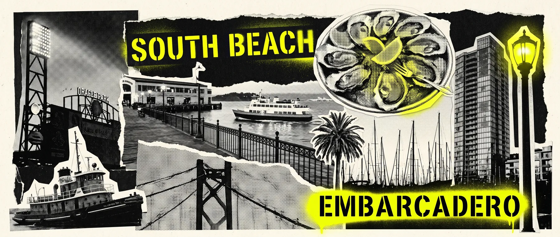South Beach — late-night zine collage