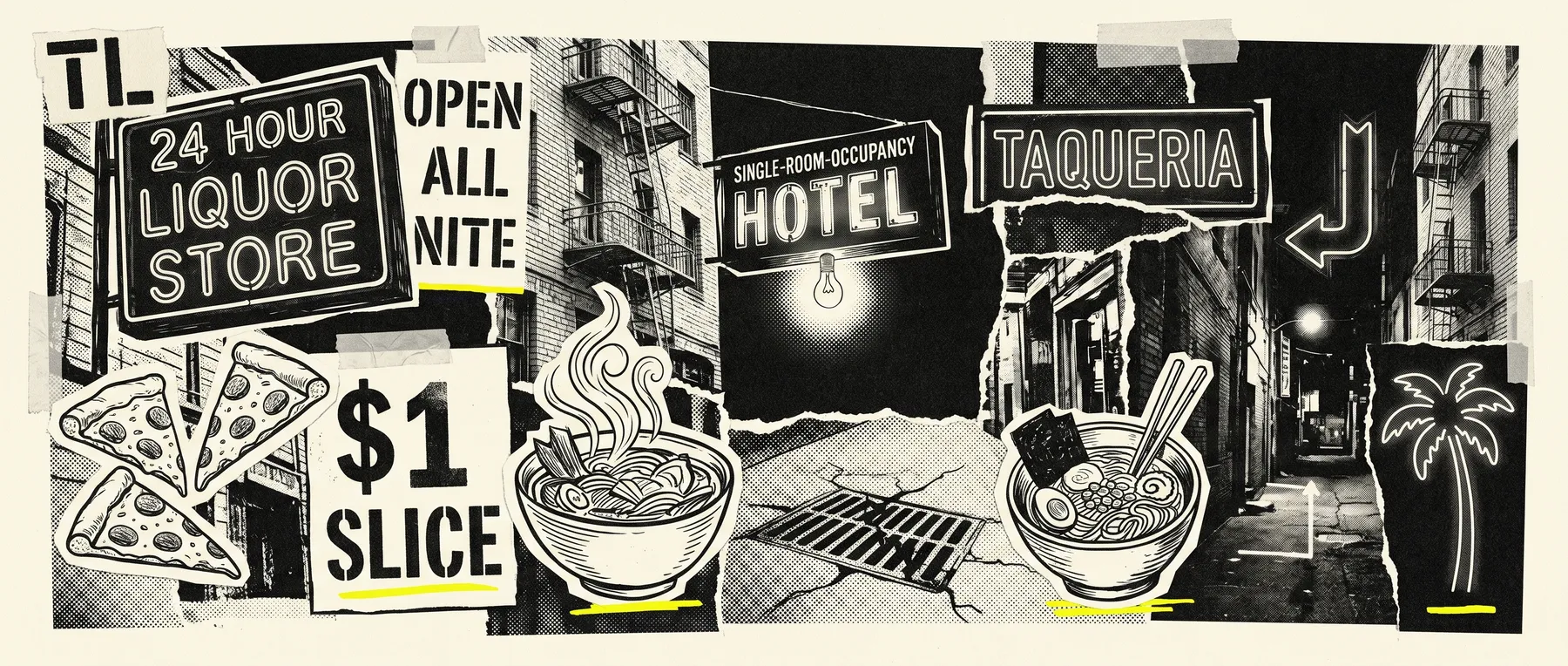 Tenderloin — late-night zine collage
