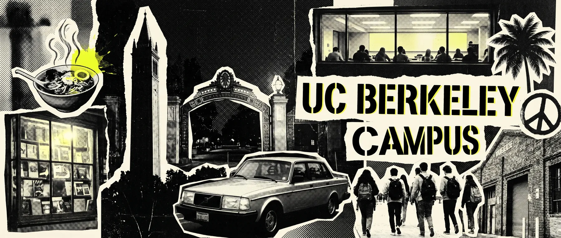 UC Berkeley — late-night zine collage