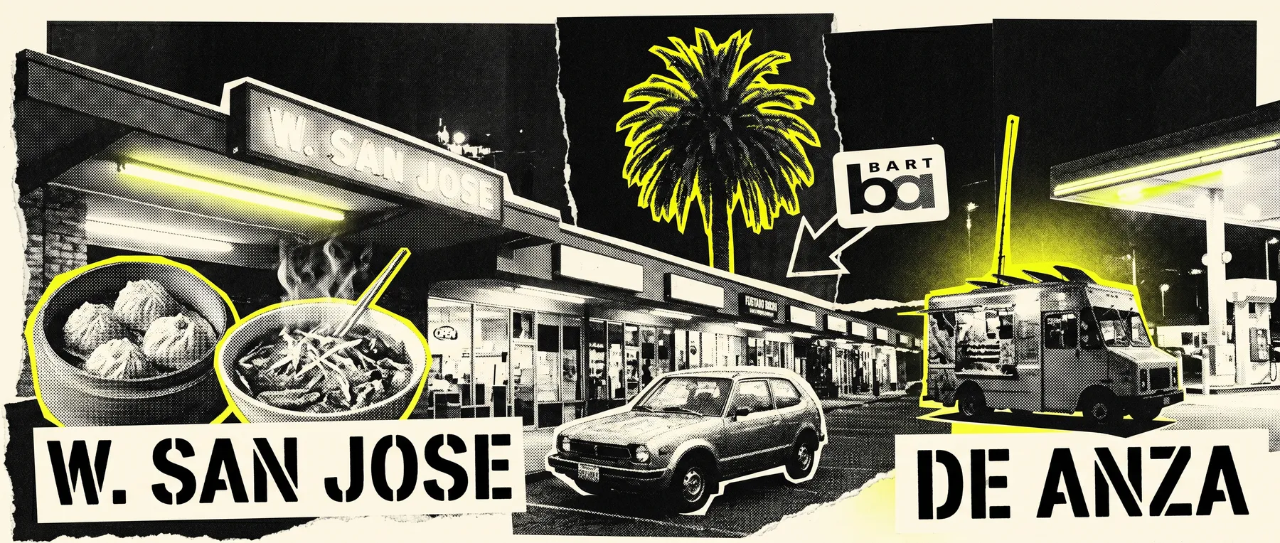 West San Jose / De Anza — late-night zine collage
