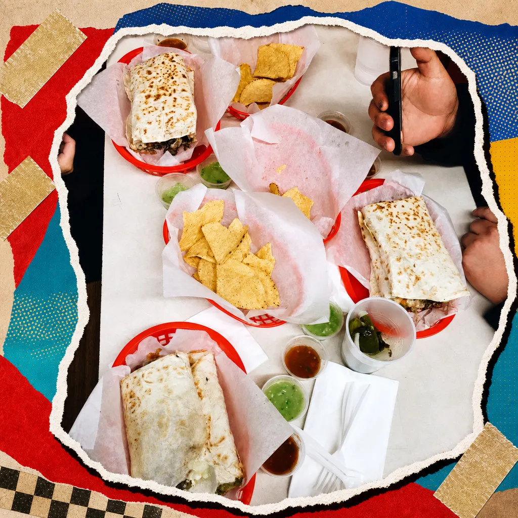 Taquería El Farolito — shared table spread