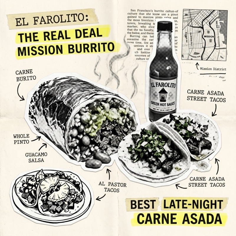 Taquería El Farolito — burrito at 2am
