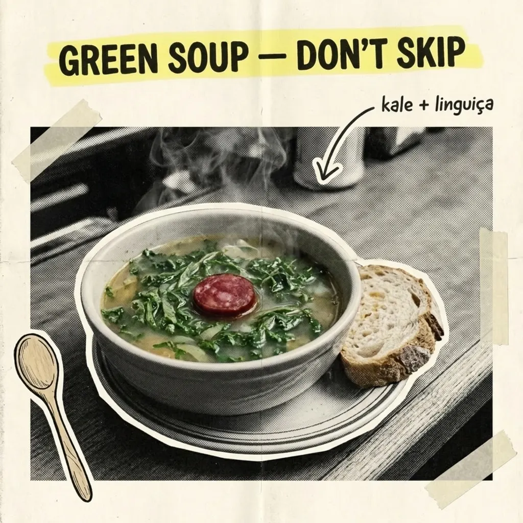 Grubstake Diner — caldo verde · kale + linguiça