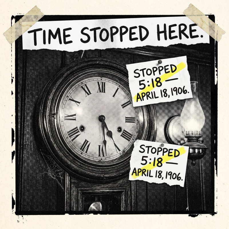 Heinold's First and Last Chance Saloon — the 5:18 clock