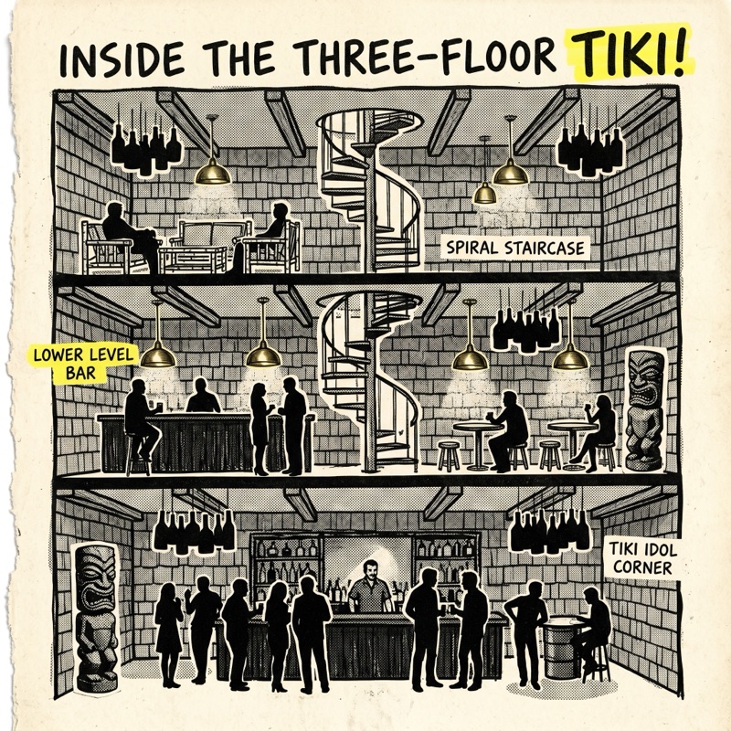 Smuggler's Cove — three-floor tiki interior